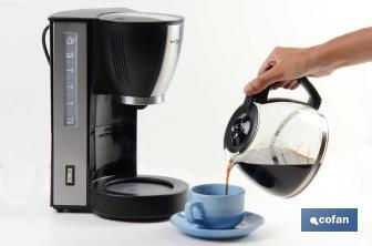 Macchina caffè americano | Modello Margot | Potenza: 870 W | Capacità: 10 tazze | Capacità: 1,25 L | Design pregiato ed elegante - Cofan